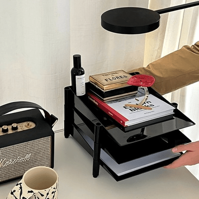 Étagère pour Bureau - OfficeRack™ - Noir - Coin travail