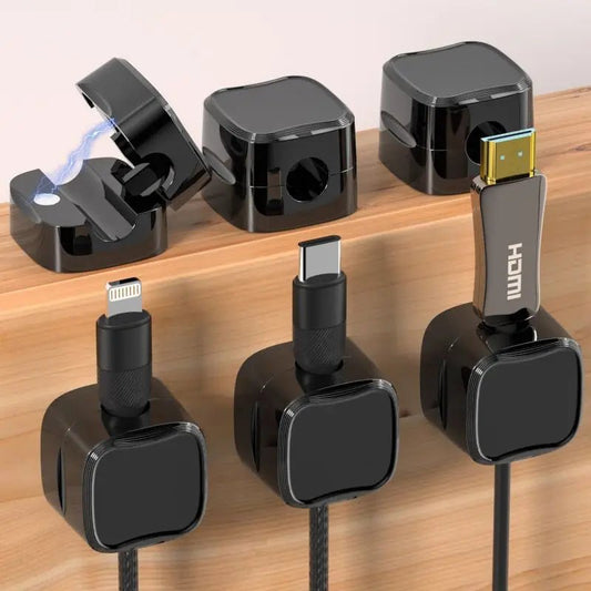 Range cables - MagneticCableOrganizer™ - Noir - Coin travail